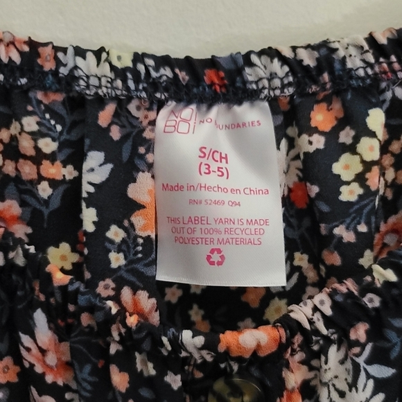 No Bounderies Off Shoulder Long Sleeve Smocked Sheer FloralCrop Top Blouse Small - Picture 5 of 6